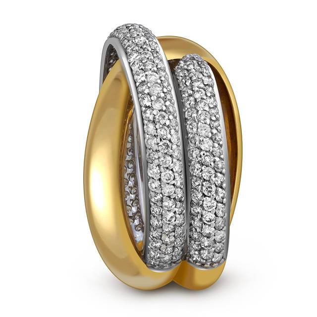 Кольцо из комбинированного золота с бриллиантами (057678)