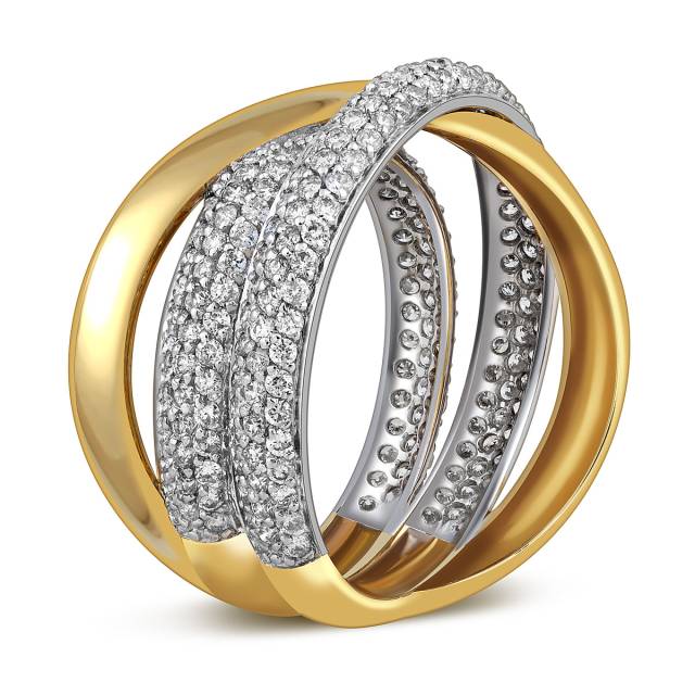 Кольцо из комбинированного золота с бриллиантами (057678)