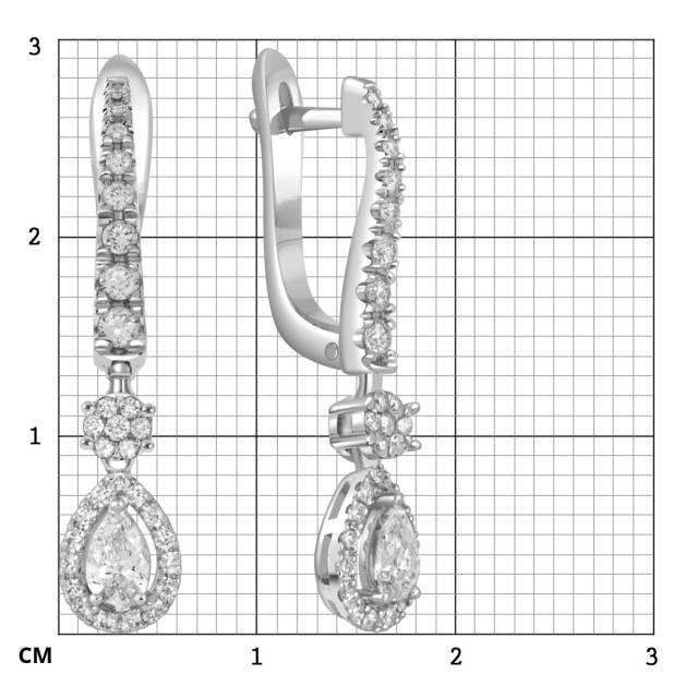 Серьги из белого золота с бриллиантами (049500)