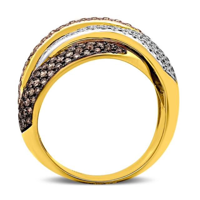 Кольцо из желтого золота с бриллиантами (027137)