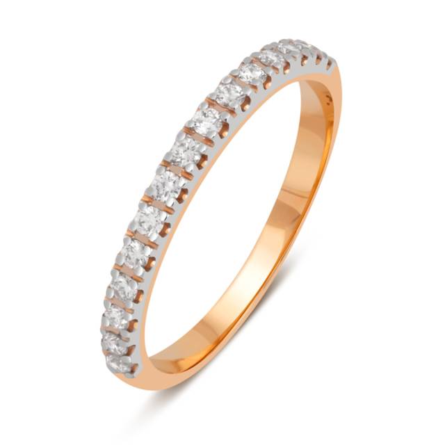 Обручальное кольцо из комбинированного золота с бриллиантами (035798)