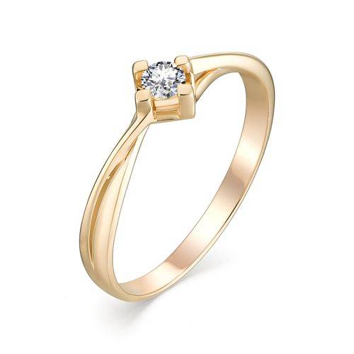 Помолвочное кольцо из красного золота с бриллиантом (036162)