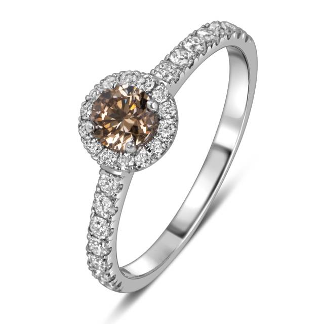 Помолвочное кольцо из белого золота с бриллиантами (060960)