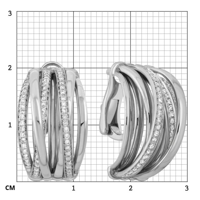 Серьги из белого золота с бриллиантами (050442)