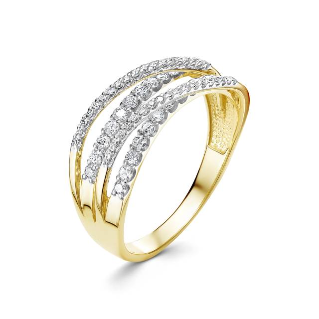 Кольцо из жёлтого золота с бриллиантами (054758)