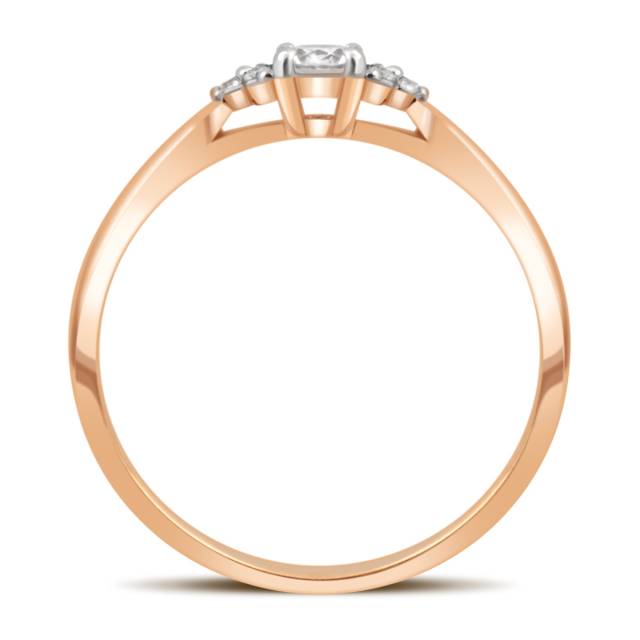 Помолвочное кольцо из красного золота с бриллиантами (032766)