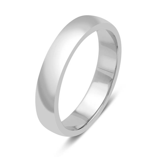 Обручальное кольцо из белого золота с комфортной посадкой (044927)