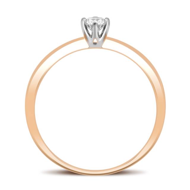 Помолвочное кольцо из красного золота с бриллиантом (031643)