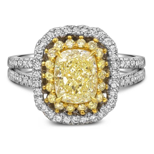 Помолвочное кольцо из белого золота с бриллиантами  (055659)