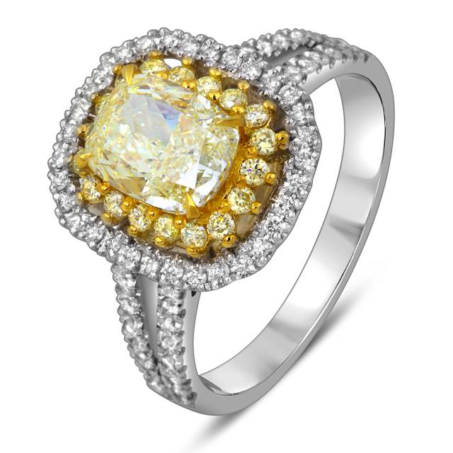 Помолвочное кольцо из белого золота с бриллиантами (055659)