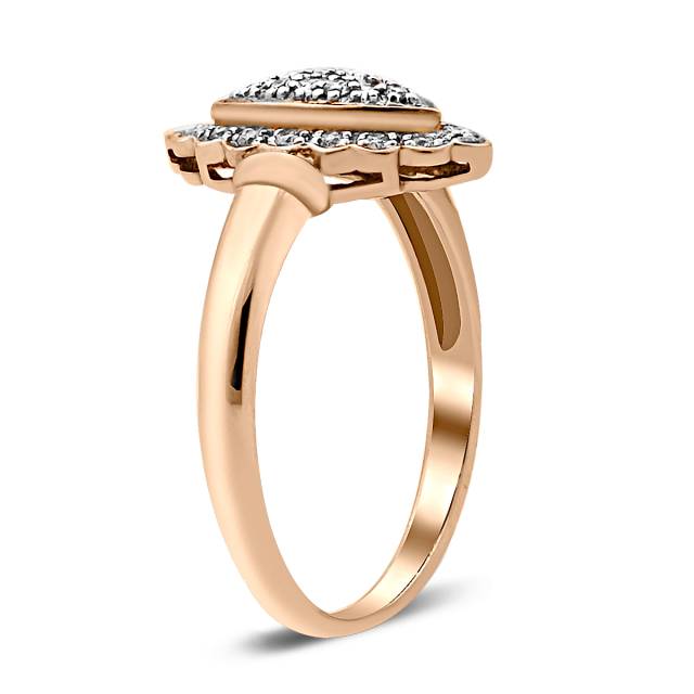Кольцо из красного золота с бриллиантами (021066)