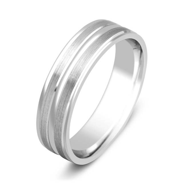 Обручальное кольцо из белого золота (000302)