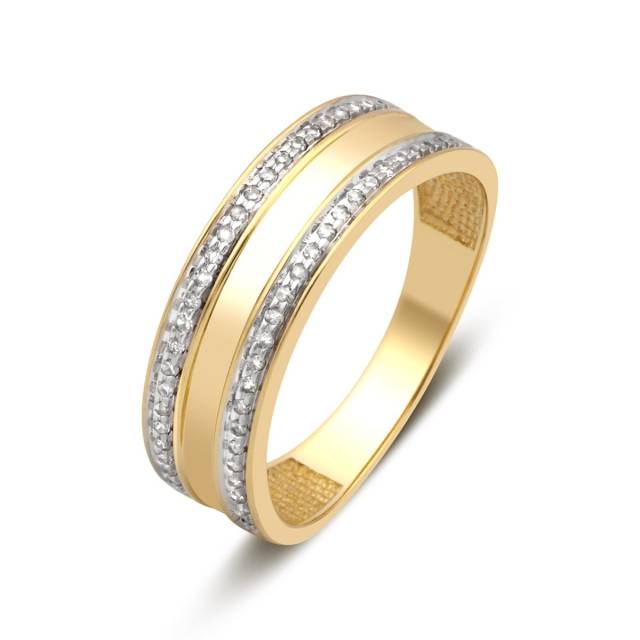 Кольцо из жёлтого золота с бриллиантами (024114)