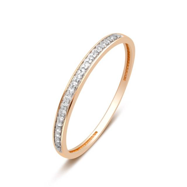 Обручальное кольцо из красного золота с бриллиантами (024043)