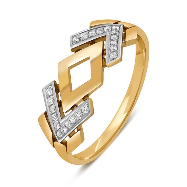 Кольцо из жёлтого золота с бриллиантами (046341)