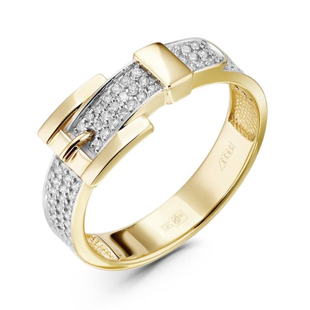 Кольцо из жёлтого золота с бриллиантами (056117)