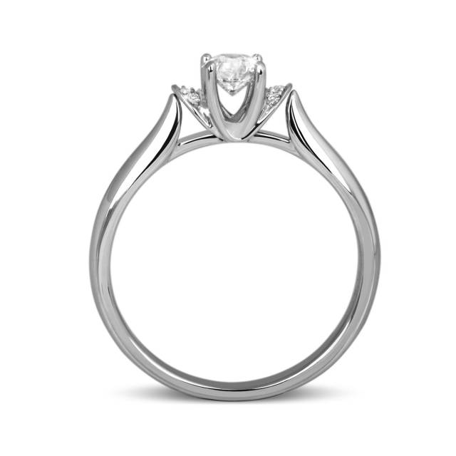 Помолвочное кольцо с бриллиантами из белого золота (012826)