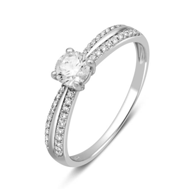Помолвочное кольцо из белого золота с бриллиантами (032690)