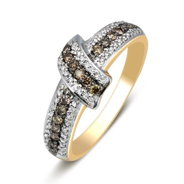 Кольцо из комбинированного золота с бриллиантами (012843)