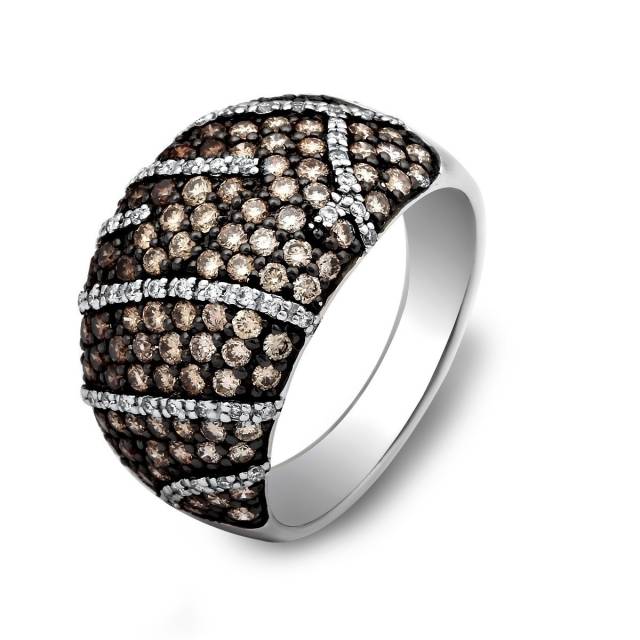 Кольцо из белого золота с бриллиантами (018597)