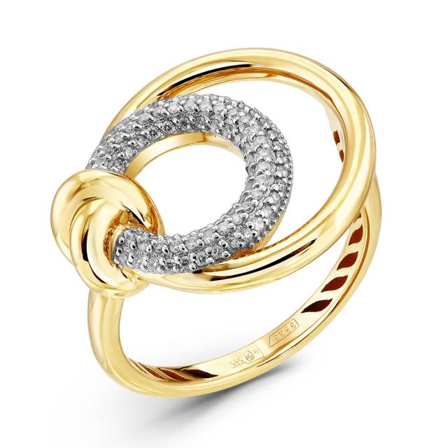 Кольцо из жёлтого золота с бриллиантами (054421)