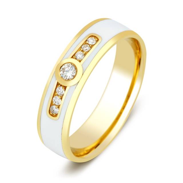 Обручальное кольцо с бриллиантами и эмалью Фарос (010800)