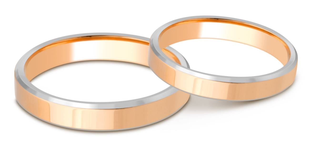 Обручальное кольцо из комбинированного золота (028780)
