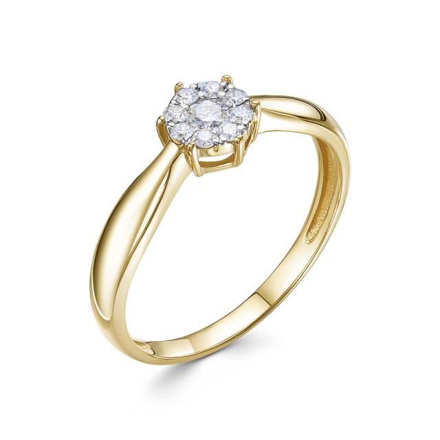 Кольцо из жёлтого золота с бриллиантами (054735)