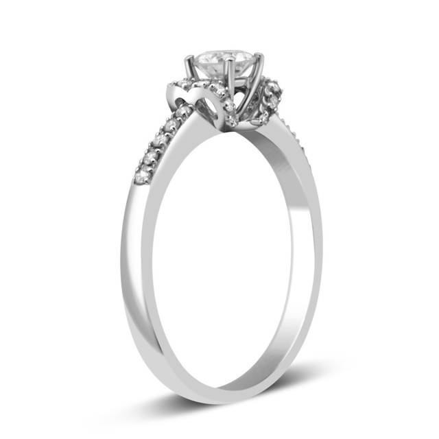 Помолвочное кольцо из белого золота с бриллиантами (028623)