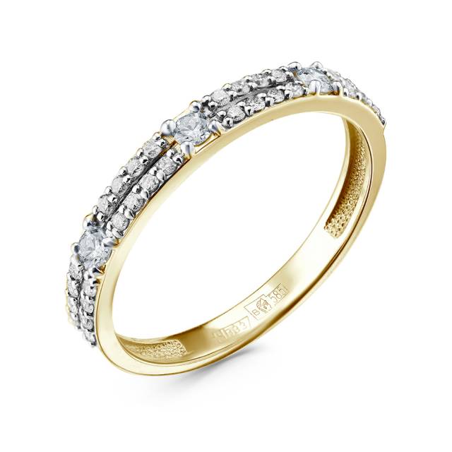 Кольцо из жёлтого золота с бриллиантами (051414)