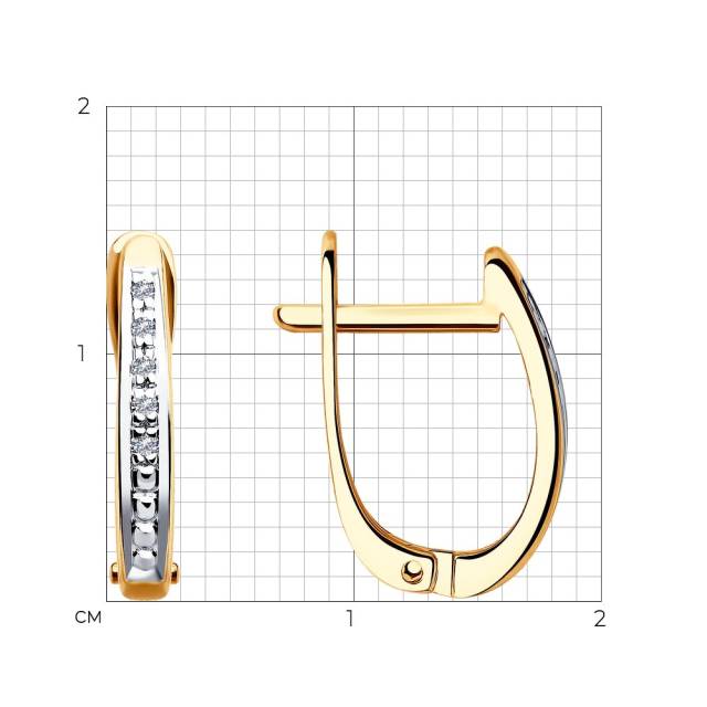 Серьги из комбинированного золота с бриллиантами (046250)