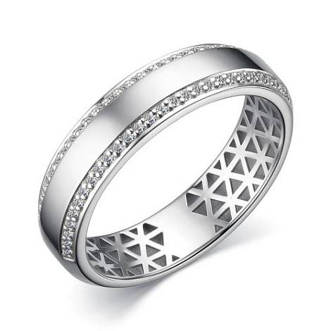 Обручальное кольцо из белого золота с бриллиантами (058359)