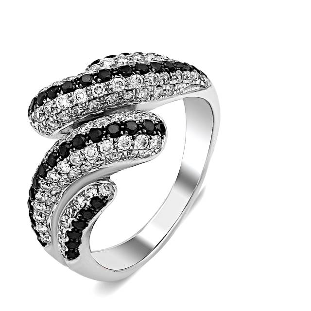 Кольцо из белого золота с бриллиантами (019991)