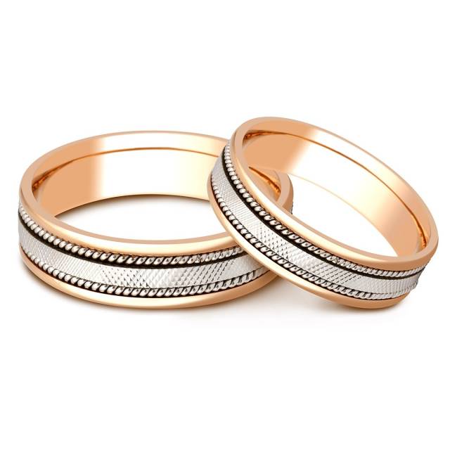 Обручальное кольцо из комбинированного золота (010182)