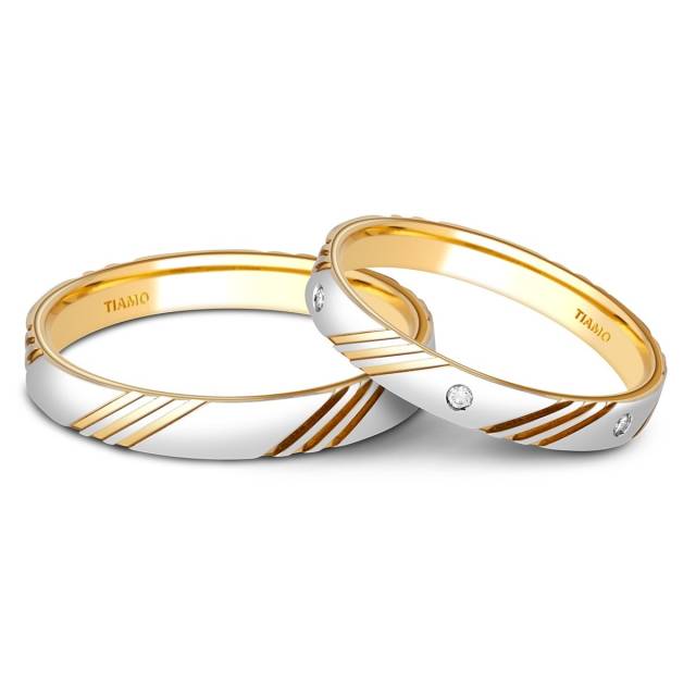 Обручальное кольцо из комбинированного золота TIAMO (001301)