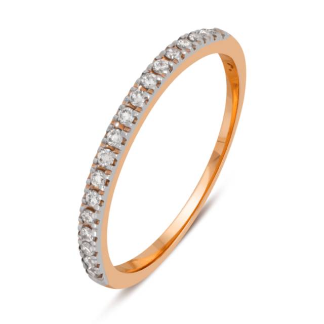 Обручальное кольцо из комбинированного золота с бриллиантами (035945)