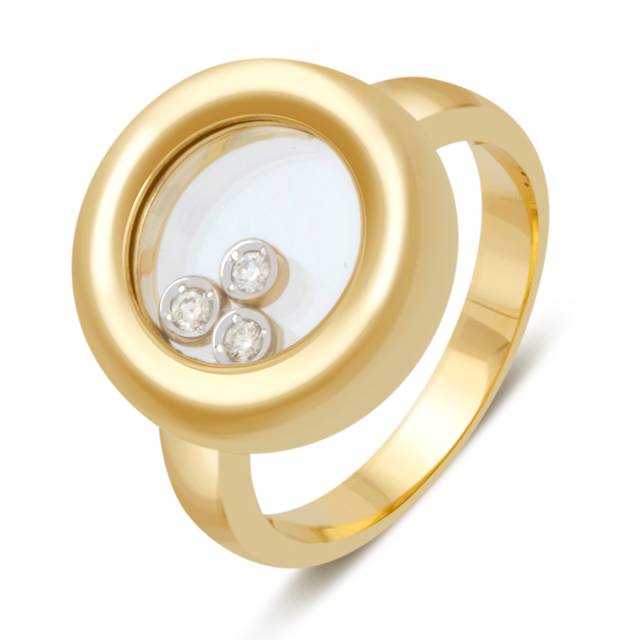 Кольцо из жёлтого золота с бриллиантами (039671)