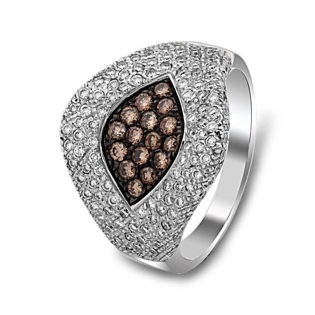 Кольцо из белого золота с бриллиантами (020973)