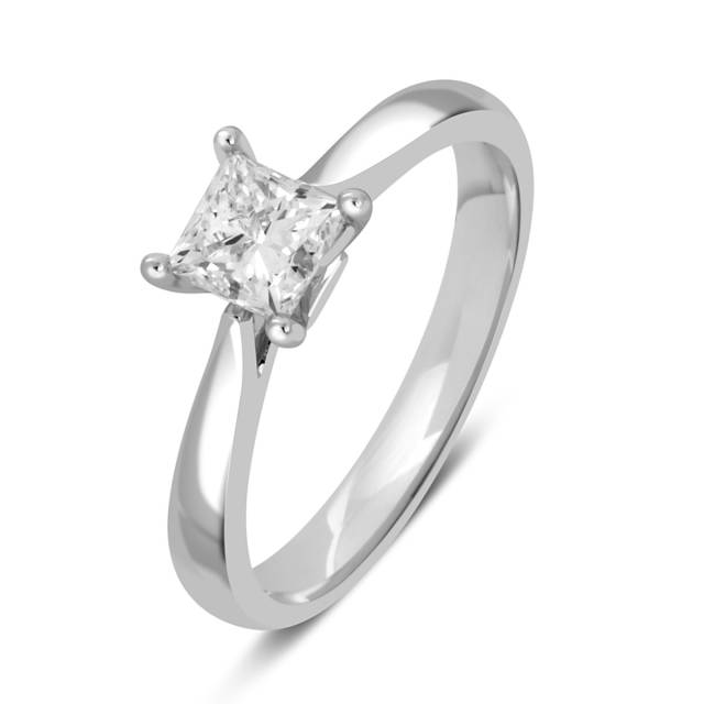 Помолвочное кольцо из белого золота с бриллиантом (043412)