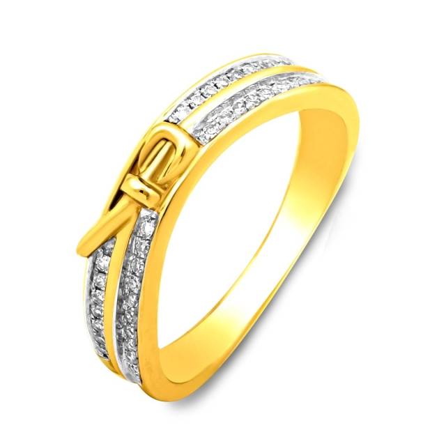 Кольцо из комбинированного золота с бриллиантами (010734)
