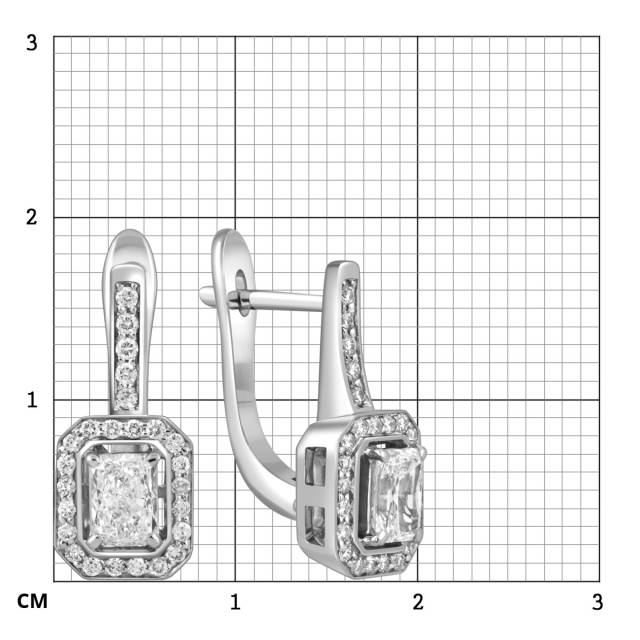 Серьги из белого золота с бриллиантами (052675)