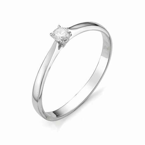 Помолвочное кольцо из белого золота с бриллиантом (031312)