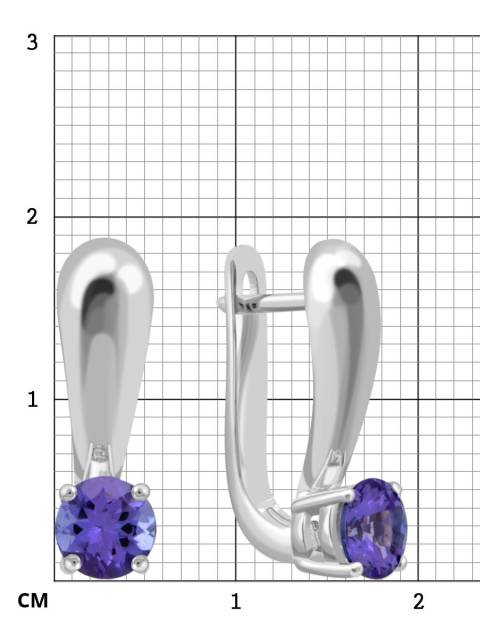 Серьги из белого золота с танзанитами (042957)