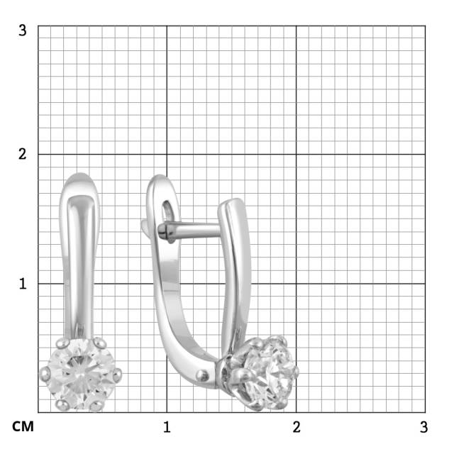 Серьги из белого золота с бриллиантами (048204)