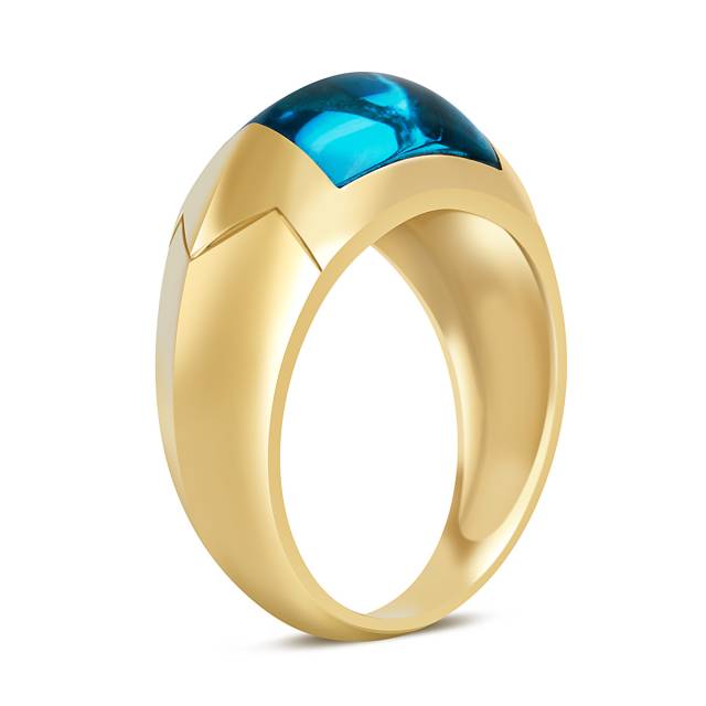 Кольцо из жёлтого золота с топазом (018623)