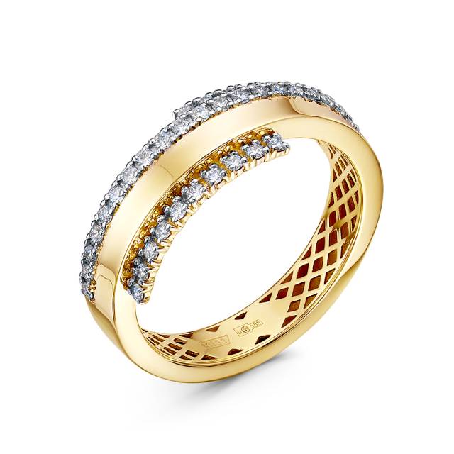 Кольцо из жёлтого золота с бриллиантами (049946)