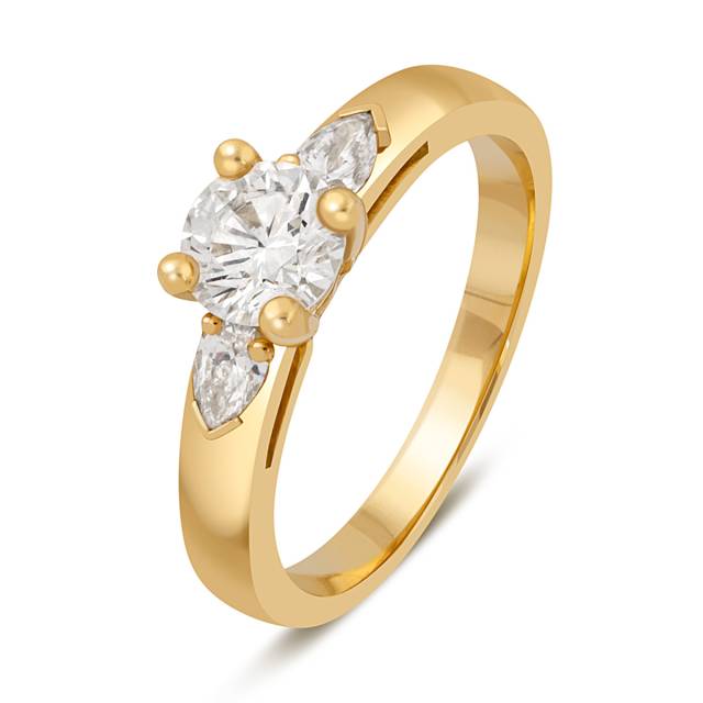 Помолвочное кольцо из жёлтого золота с бриллиантами (042478)