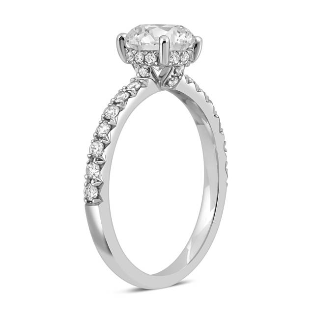 Помолвочное кольцо из белого золота с бриллиантами (048144)