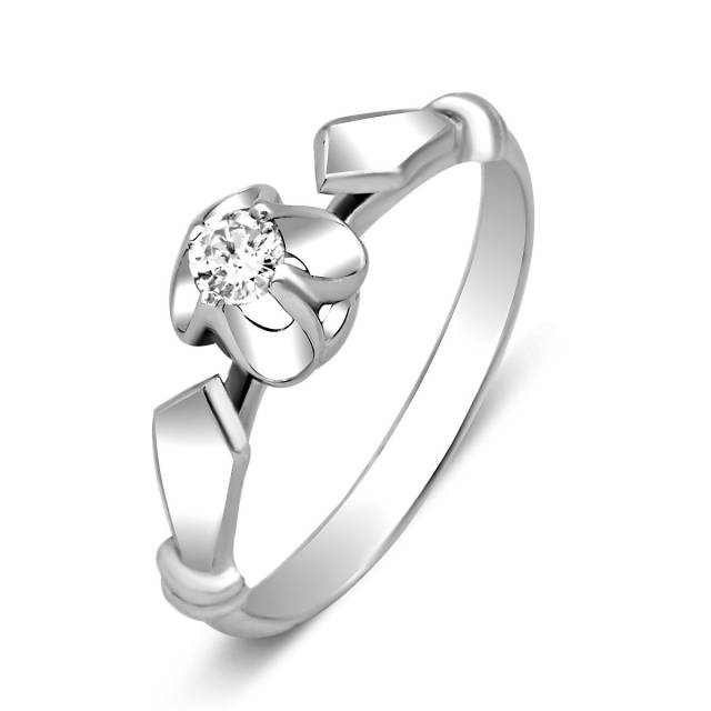 Помолвочное кольцо из белого золота с бриллиантом (018512)