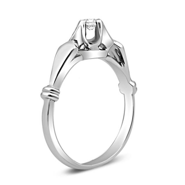 Помолвочное кольцо из белого золота с бриллиантом (018512)